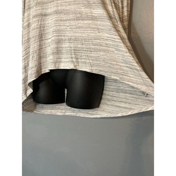 Ana gray high low bell sleeve keyhole, front blouse - Picture 3 of 6